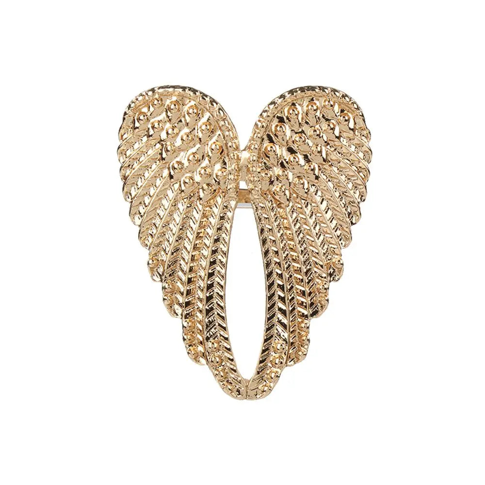 Fashion Accessories Hip Hop Women Men Wedding Party Single Big Heart Shape Wings Metal Rings Retro Angel Wings Ring