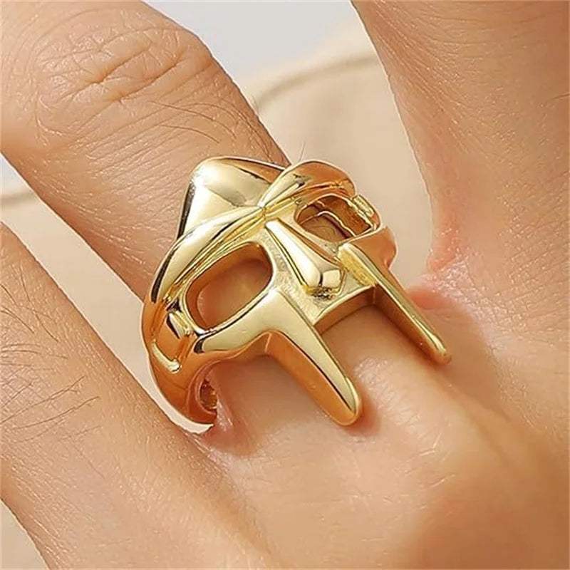 Wicked Egyptian Pharaoh Ring Gothic Accessories For Men Gladiator Mf Doom Ring Punk Adjustable Rings Party Club Confessing Gift