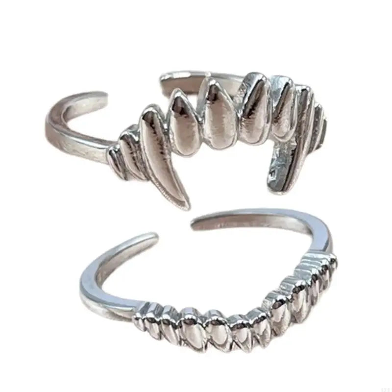 E0BE Trendy Vampires Spilt Rings Set Adjustable Size Accessory for Costume Wear