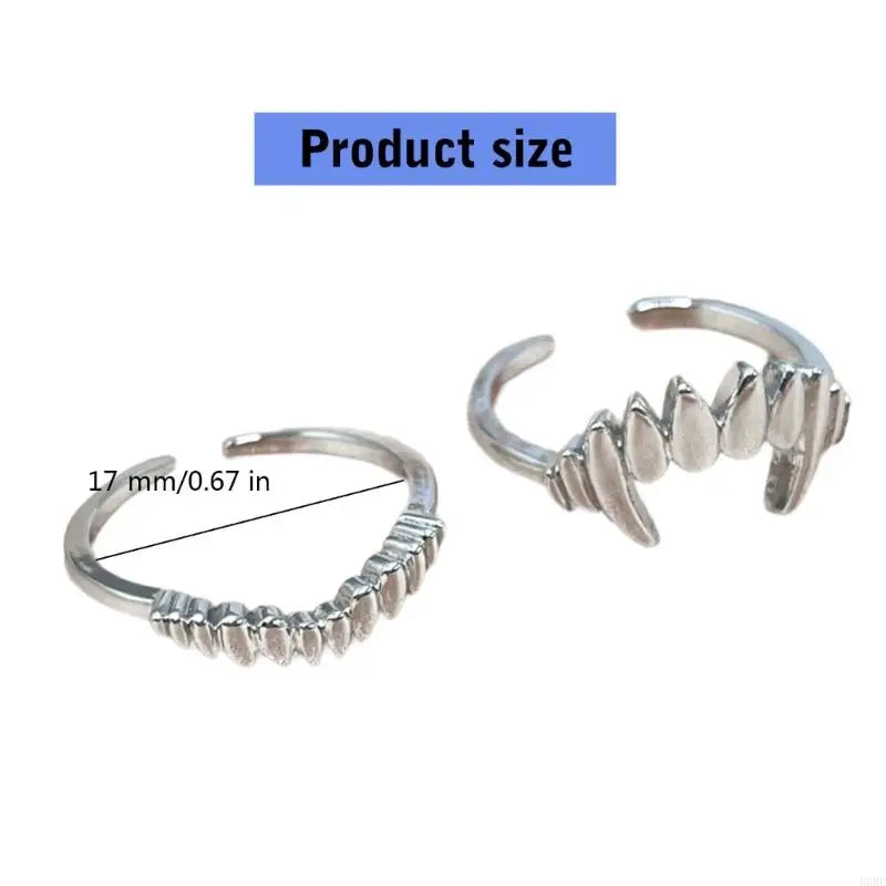 E0BE Trendy Vampires Spilt Rings Set Adjustable Size Accessory for Costume Wear