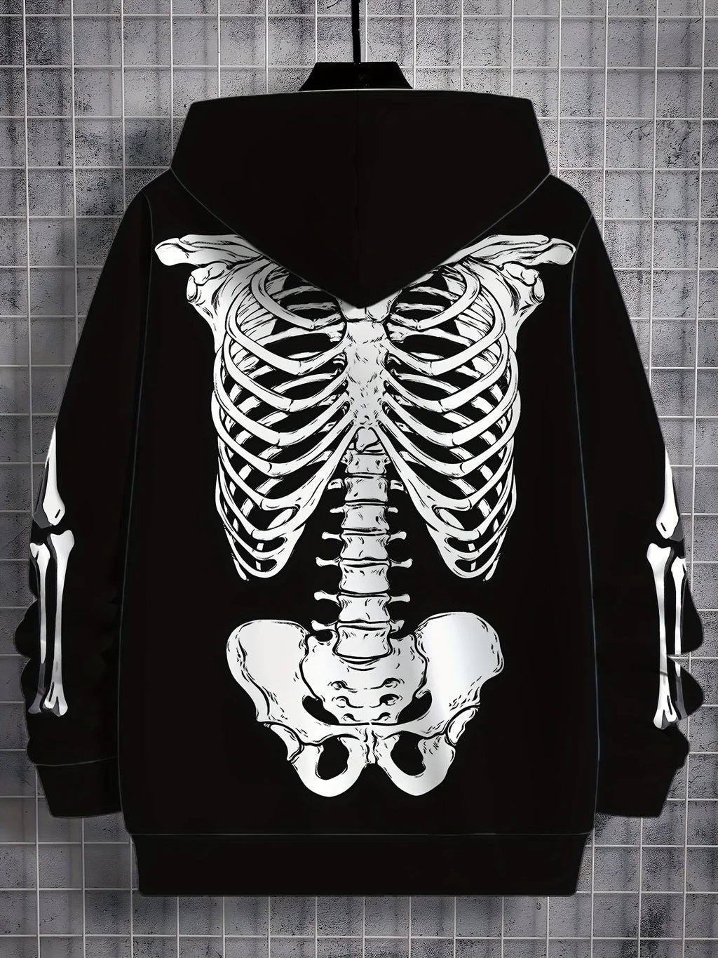 Men's Hooded Hoodies 3D Prints Skeleton Graphic Sweatshirt Drawstring Sportwear Long Sleeve Tops Street Pullover Men's Clothing
