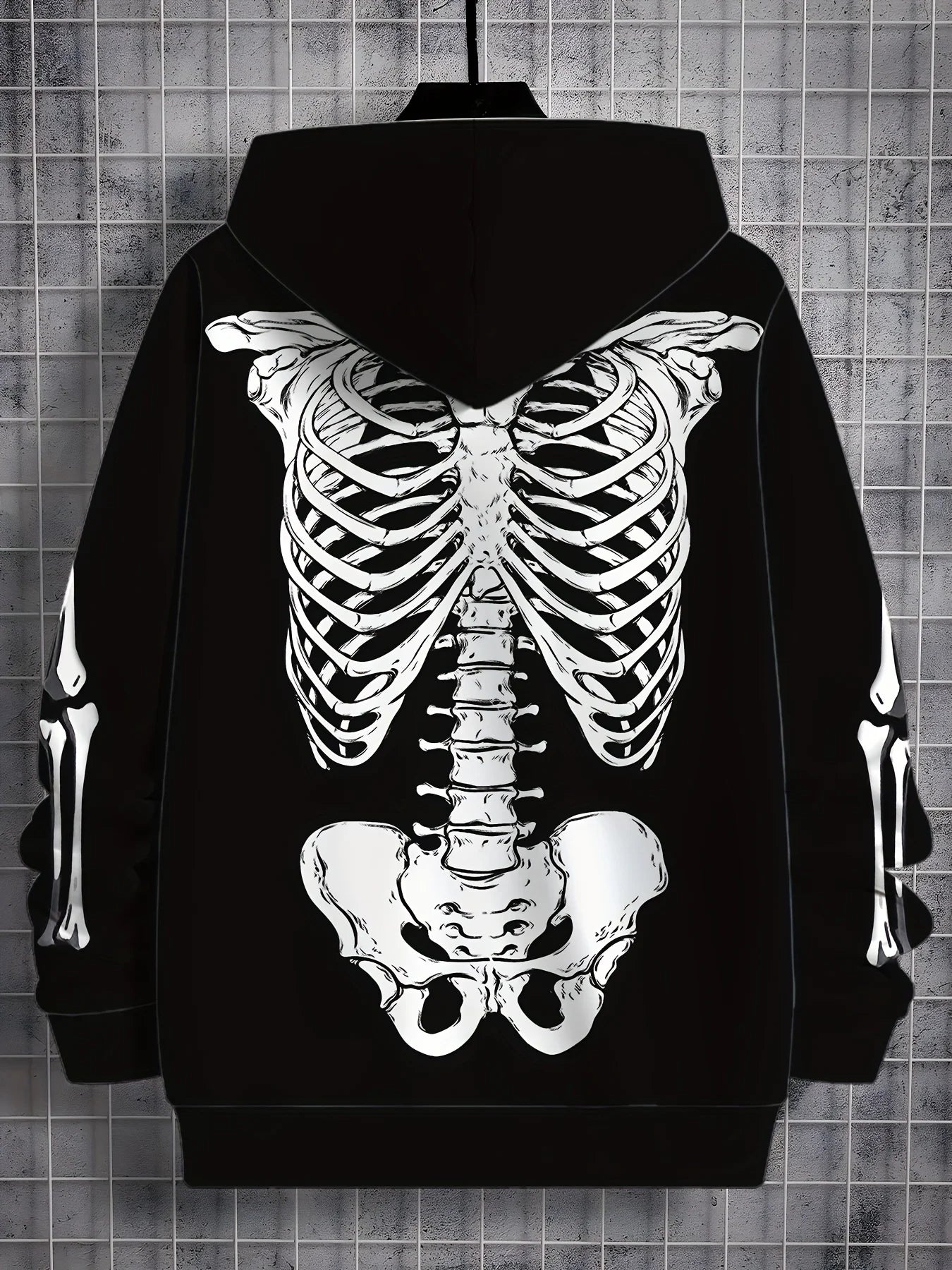 Men's Hooded Hoodies 3D Prints Skeleton Graphic Sweatshirt Drawstring Sportwear Long Sleeve Tops Street Pullover Men's Clothing